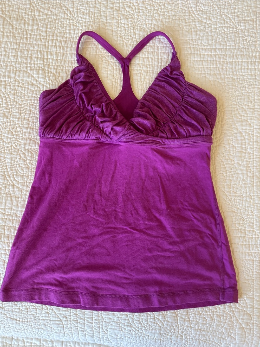 Lululemon raspberry Ruched Racerback Tank Top